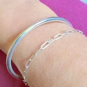 Riveted Luxe - Permanent Bangle Sterling Silver .925