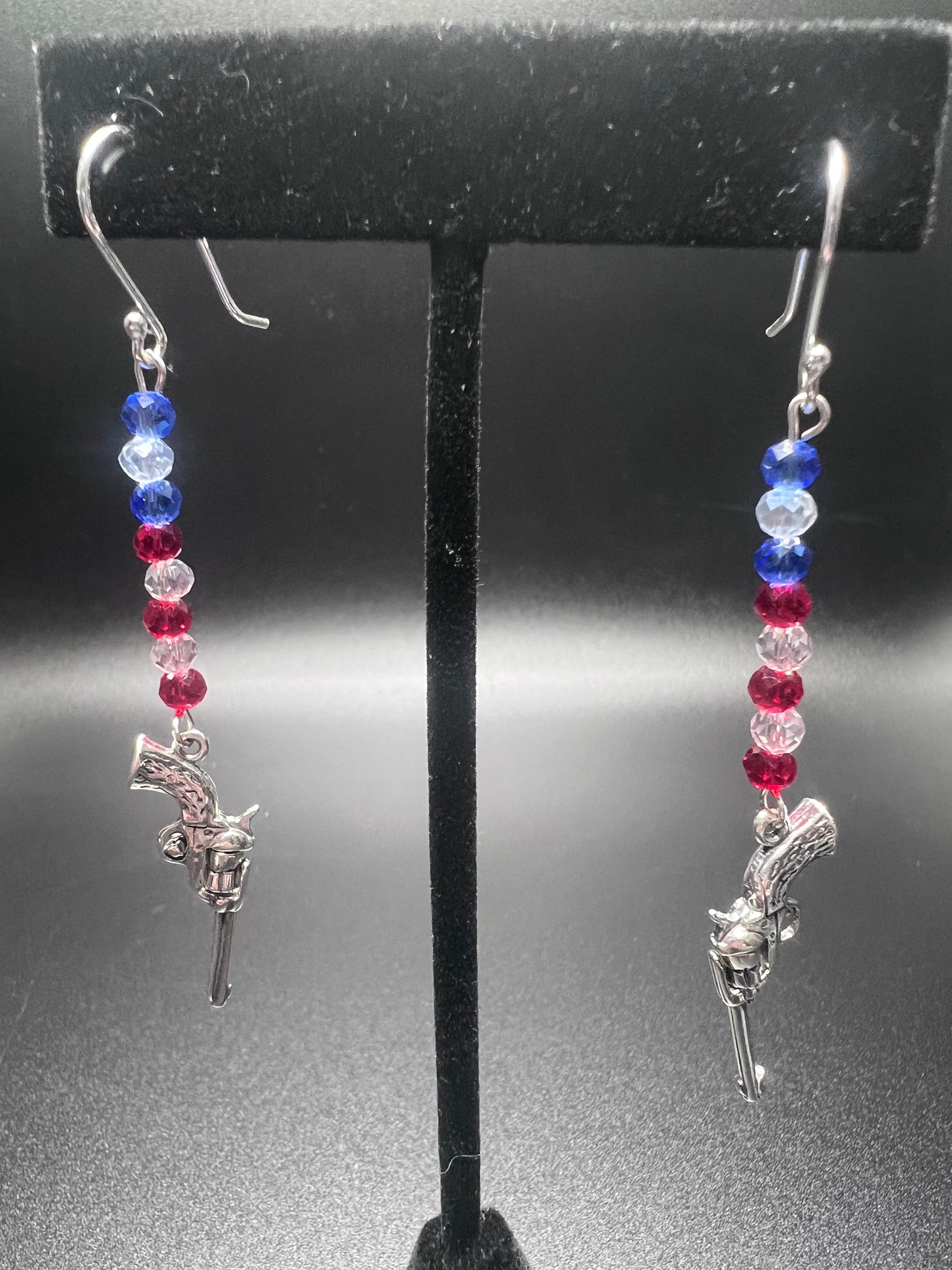 2A Revolver earrings sterling silver w/crystal beads