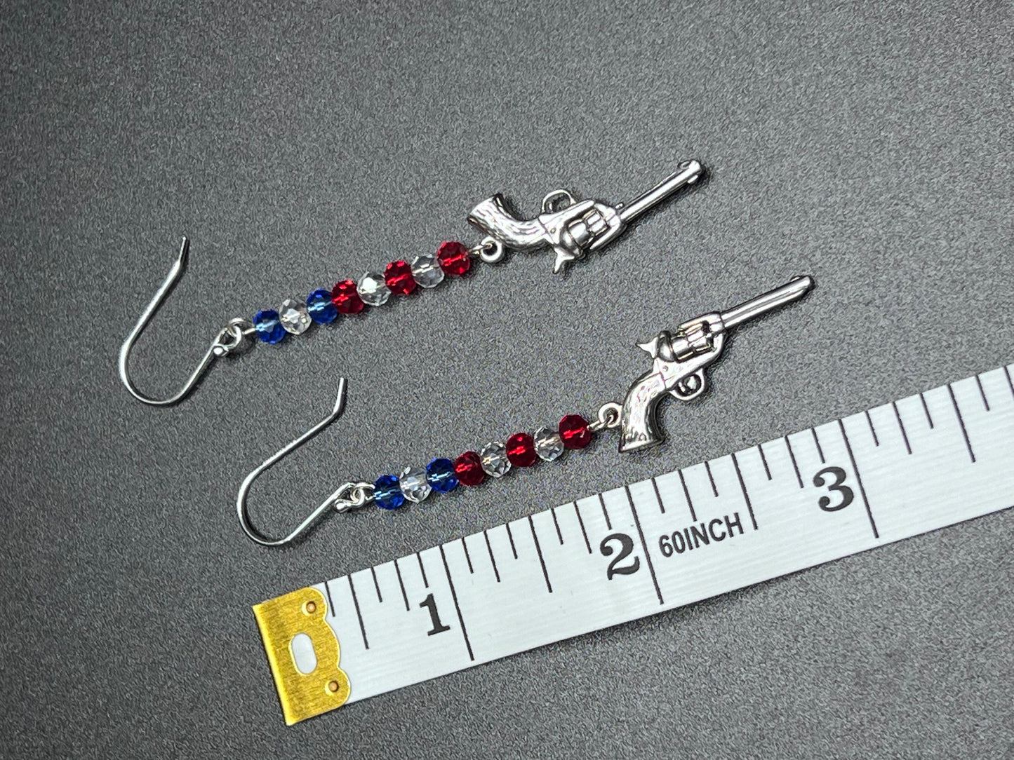 2A Revolver earrings sterling silver w/crystal beads