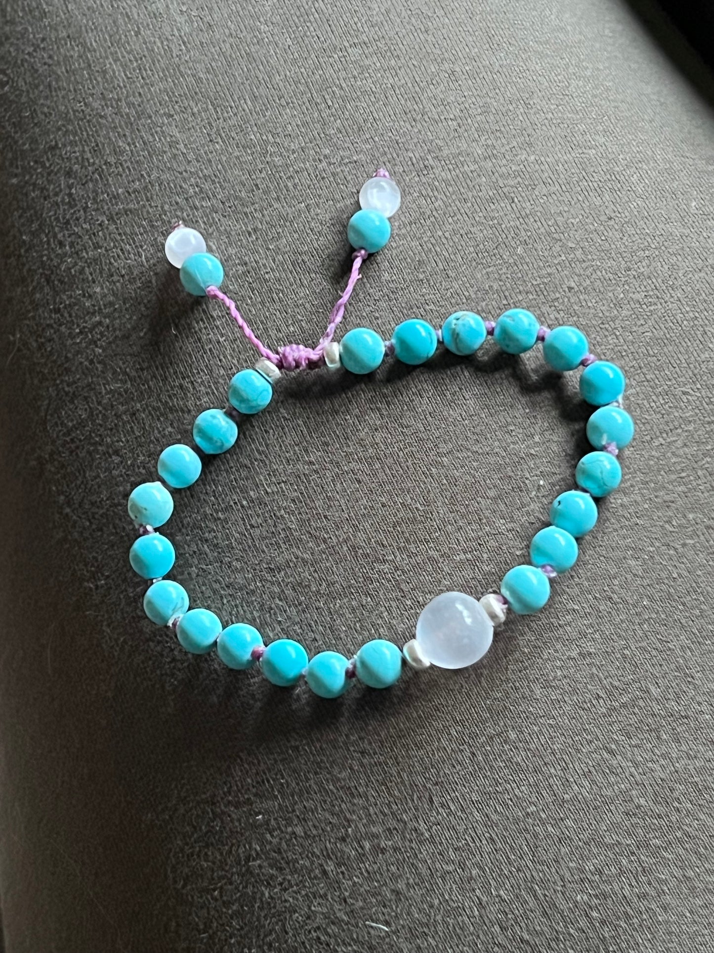 Turquoise & Selenite slider bracelet